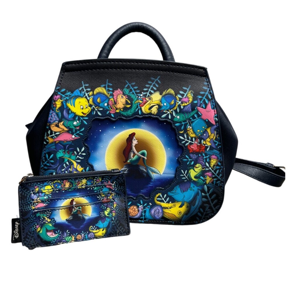Loungefly Disneys The Little Mermaid Moonlight Blue Backpack Mini Vegan Leather